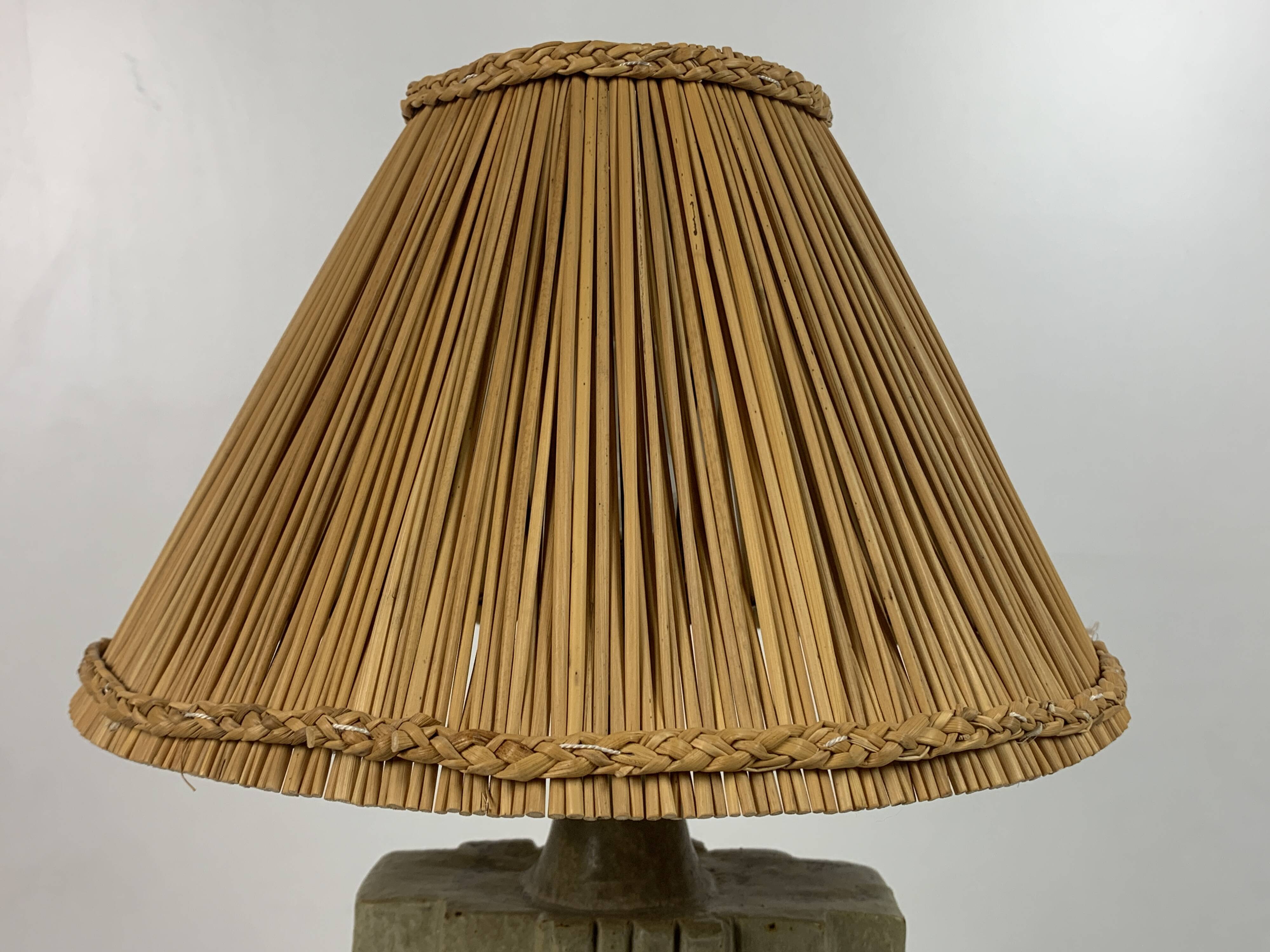 Mid century brutalist ceramic table lamp by Bernard Rooke, 1970s