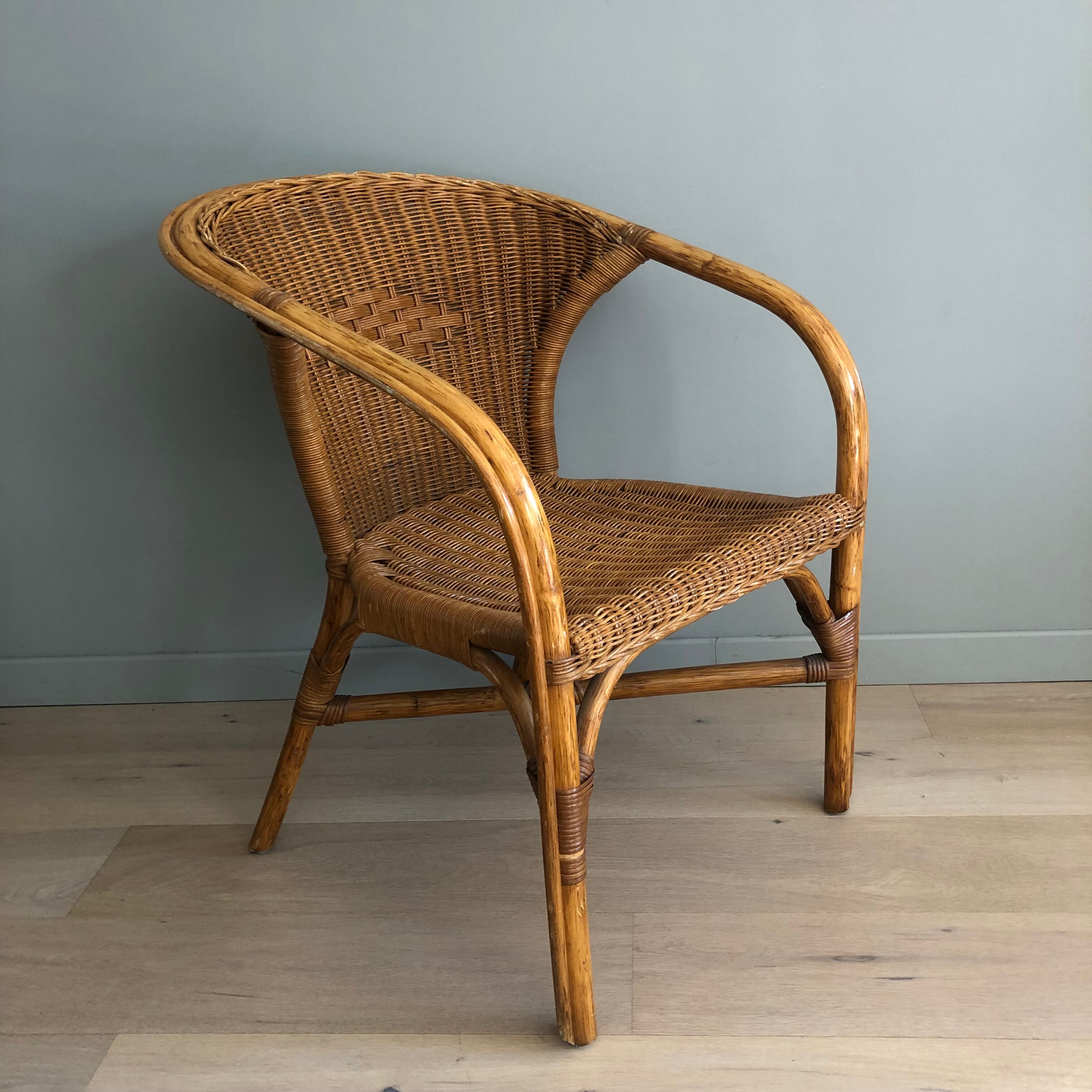 Pair of rattan armchairs from the 60s