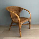 Pair of rattan armchairs from the 60s