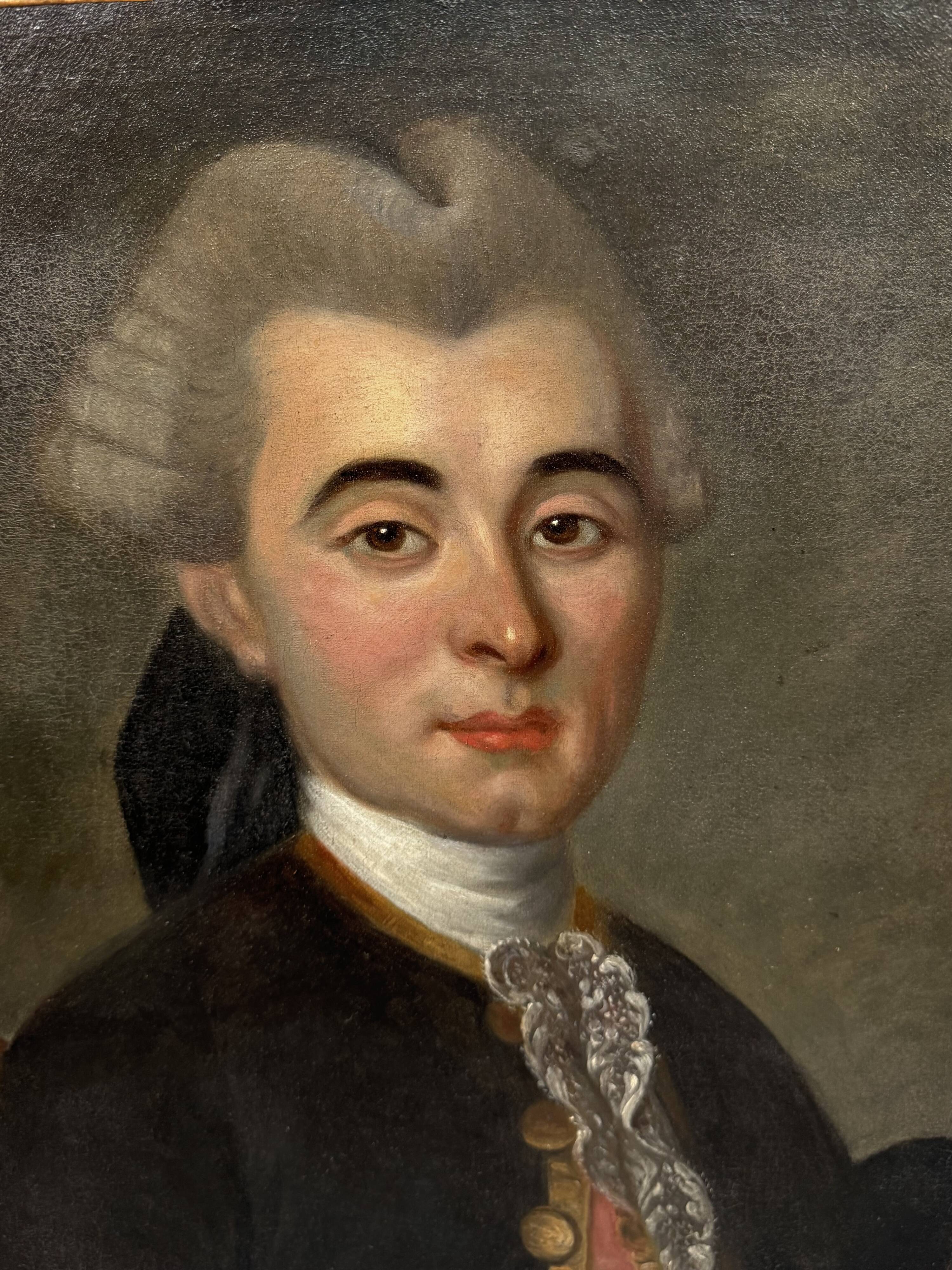 Portrait d’un aristocrate, école française 1760-1785