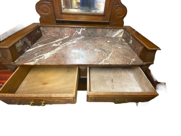 Table de toilette marbre avec glace amovible