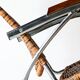 Vintage Thonet rocking chair in chrome and rattan, 1970.