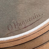 Gouache painting "Fleurs des champs" signed by Oscar HUGUENIN (1842-1903)