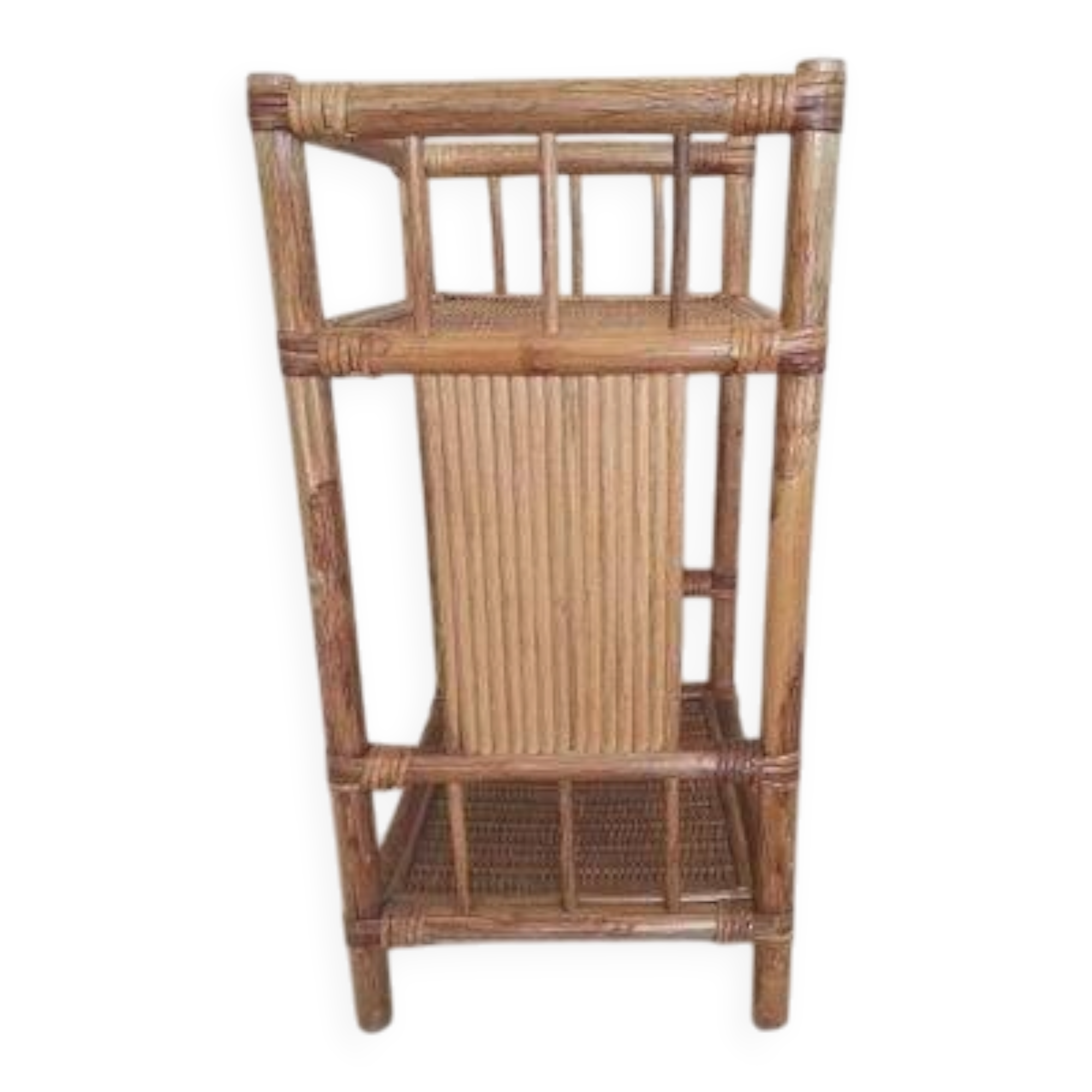 Vintage rattan bedside table