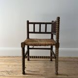 Turned wood corner chair