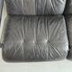 Scandinavian 2-seater sofa 1970s vintage in black leather and curved wood