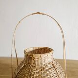 Vintage Japanese Ikebana Flower Bamboo Basket, 1960s