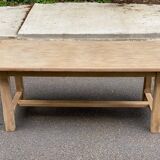 Renovated farmhouse dining table in raw wood 180cm 20th century
