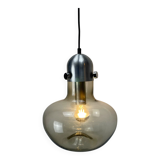 Smoked glass pendant lamp by Nettelhoff Leuchten 1970