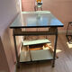 Table Formica vert d eau avec ses 2 rallonges