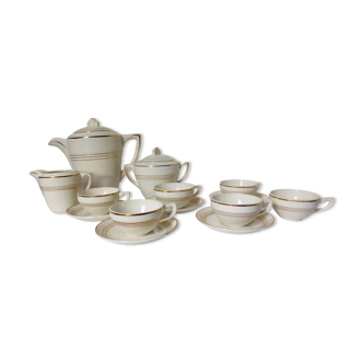 Céranord coffee service with golden edging 220574