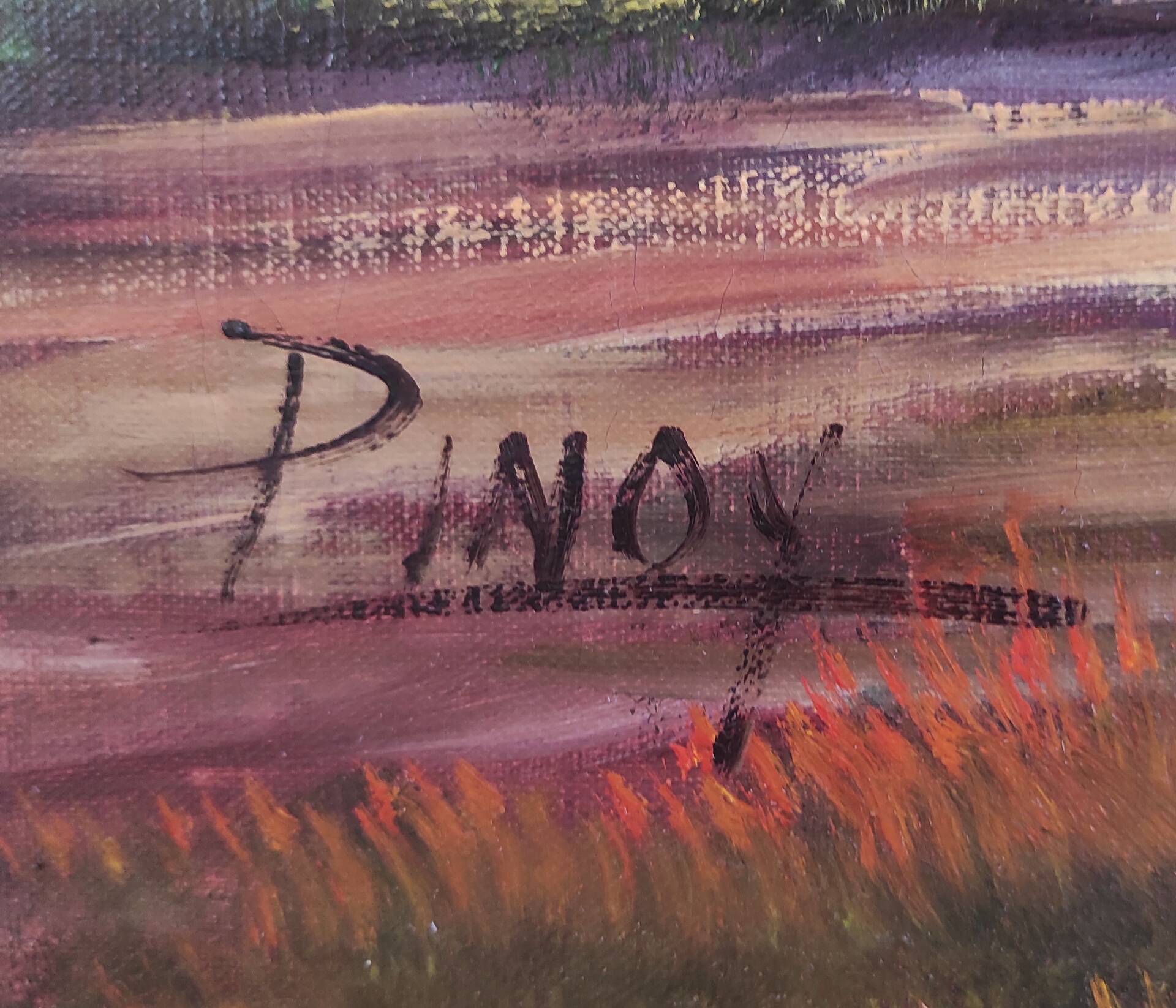 Large painting, oil on canvas signed "Pinoy"