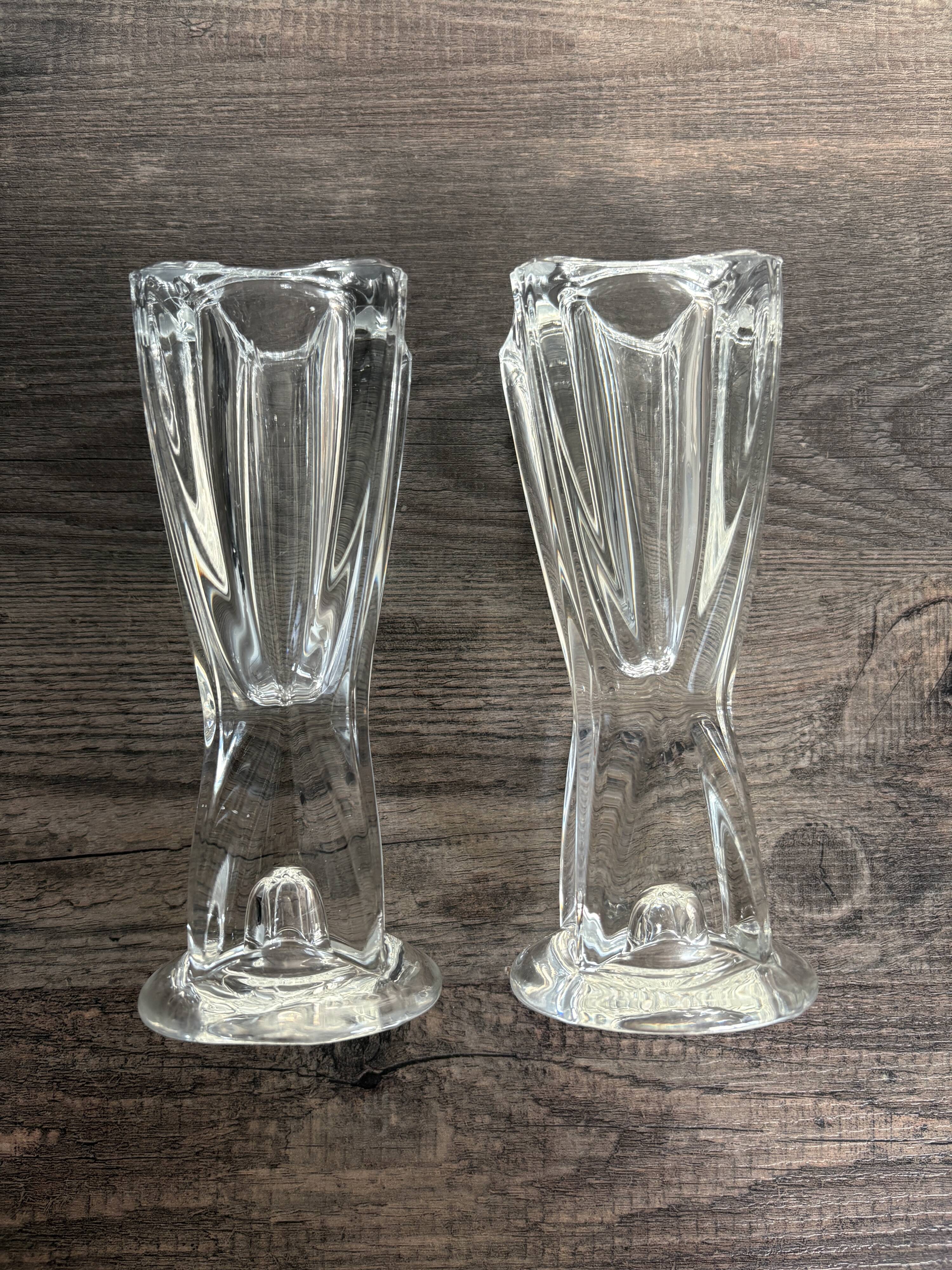 Vintage glass candlestick holders – Scandinavian design