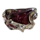 Dark purple glass ashtray with wavy pattern, Murano