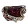 Dark purple glass ashtray with wavy pattern, Murano