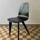 90s designer chairs in lacquered curved wood (X2)