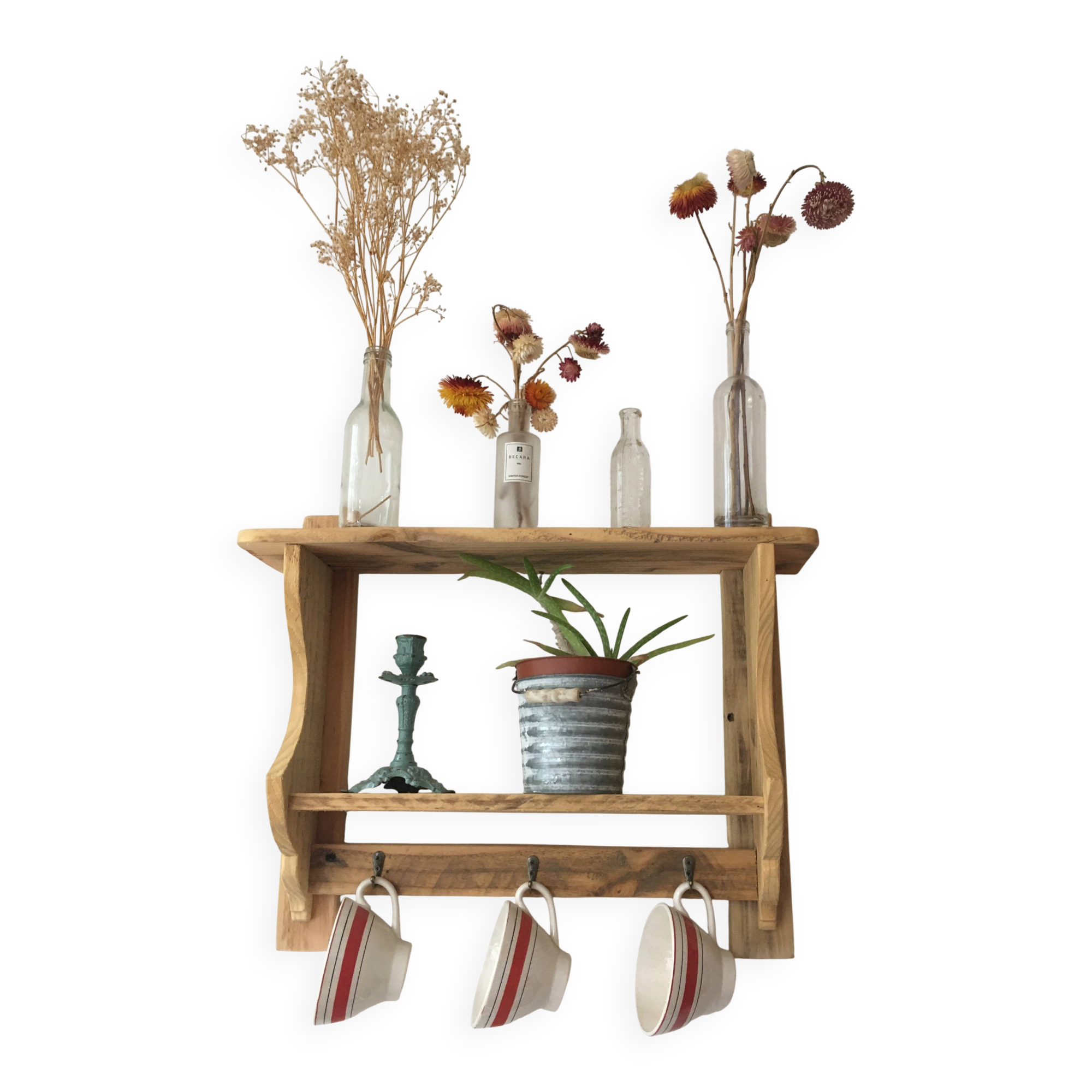 wall-mounted bakery shelf