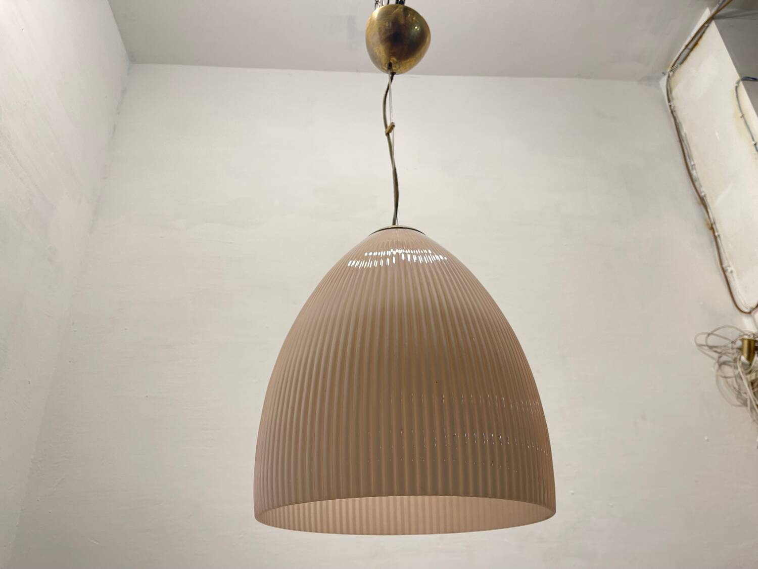 Pink Large Murano Glass Light Pendant 1970’s
