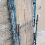 Old folding table in Burmese teak and steel