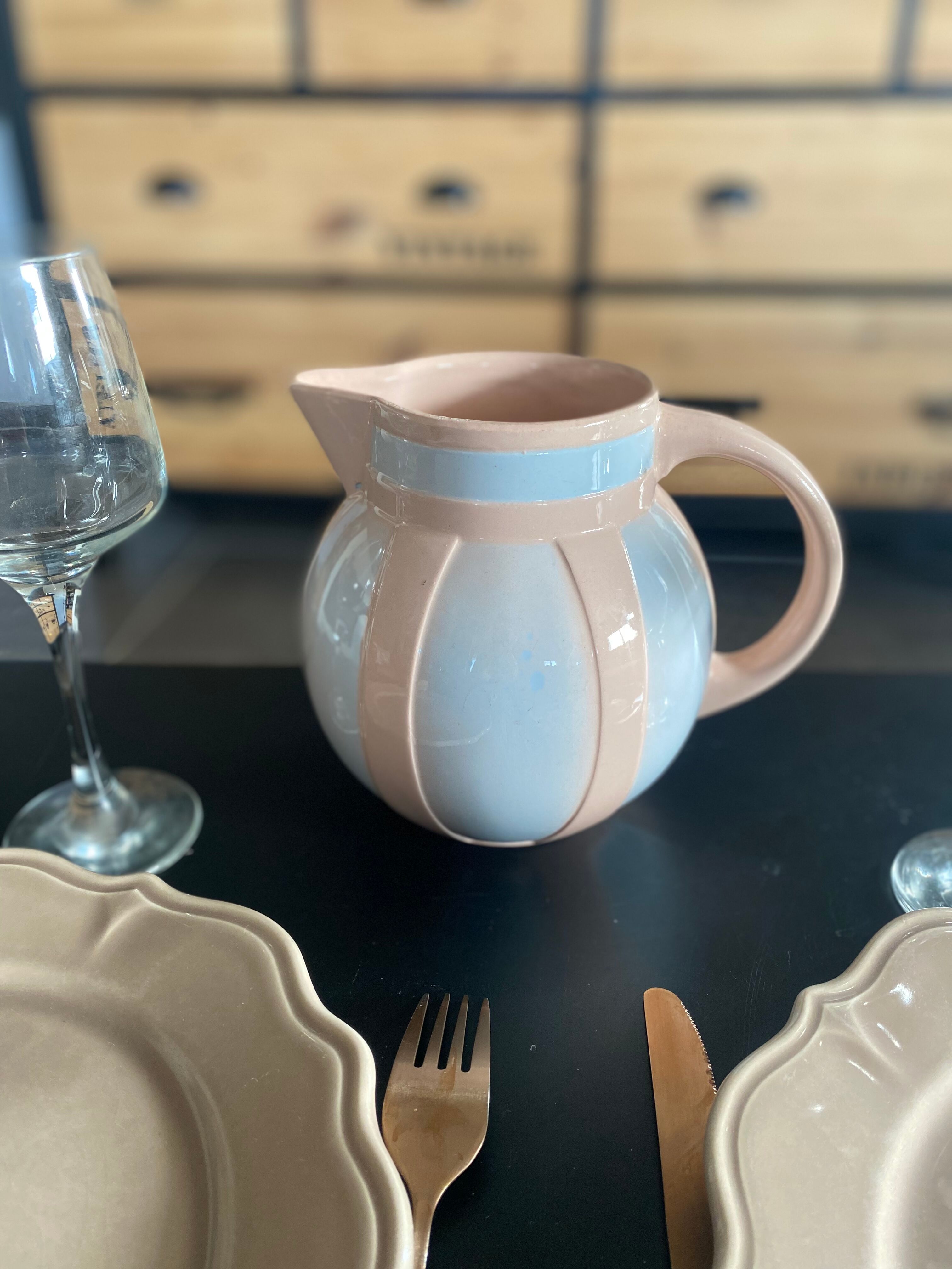 Carafe digoin and vintage sarreguemines