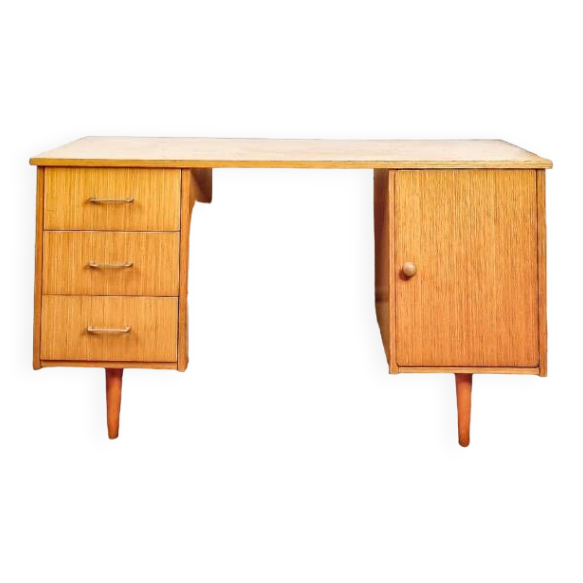 Vintage wooden desk with drawers 1970's