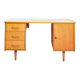 Vintage wooden desk with drawers 1970's