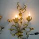 Set of Two Gilt Wall Lamps, Italy, 1960s
