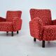 Set of two rare art deco armchairs h-283 by jindřich halabala, 1949s