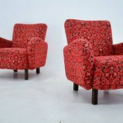 Set of two rare art deco armchairs h-283 by jindřich halabala, 1949s