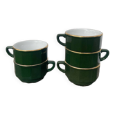 5 tasses vertes bistrot style apilco