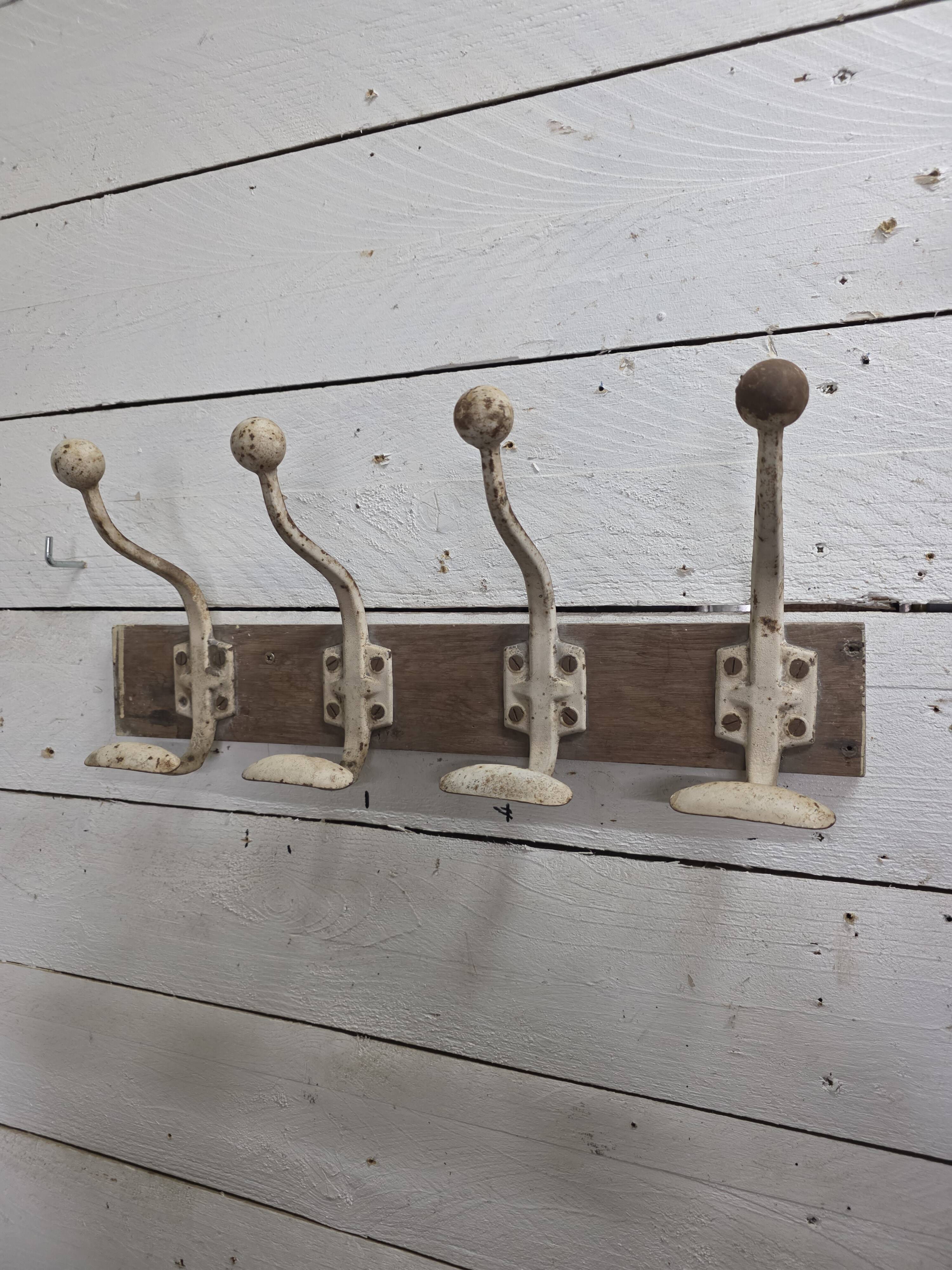 School coat rack with 4 hooks, 1950s.