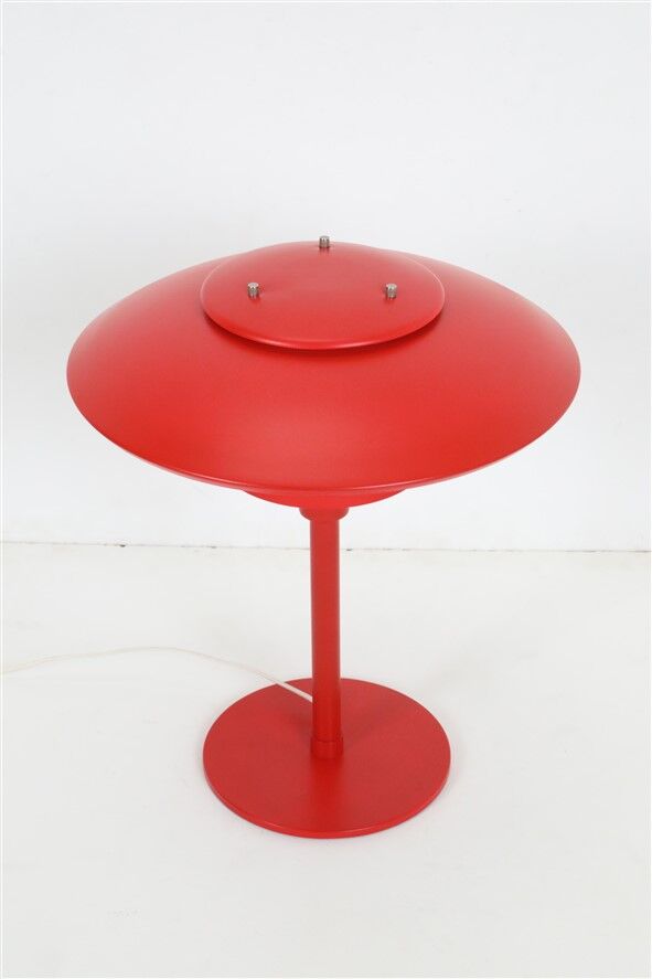 Rare lampe de bureau/table Lyskær rouge / design danois moderne / années 1970 / 1980 / postmoderne