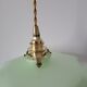 Pastel green draped opaline pendant lamp
