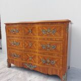 Commode Louis XIV régence en marqueterie et bronze