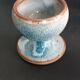 Four stoneware egg cups from Saint Amand pottery by Roger Jacques, vintage.