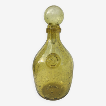 Carafe, bouteille vintage en verre bullé  Biot