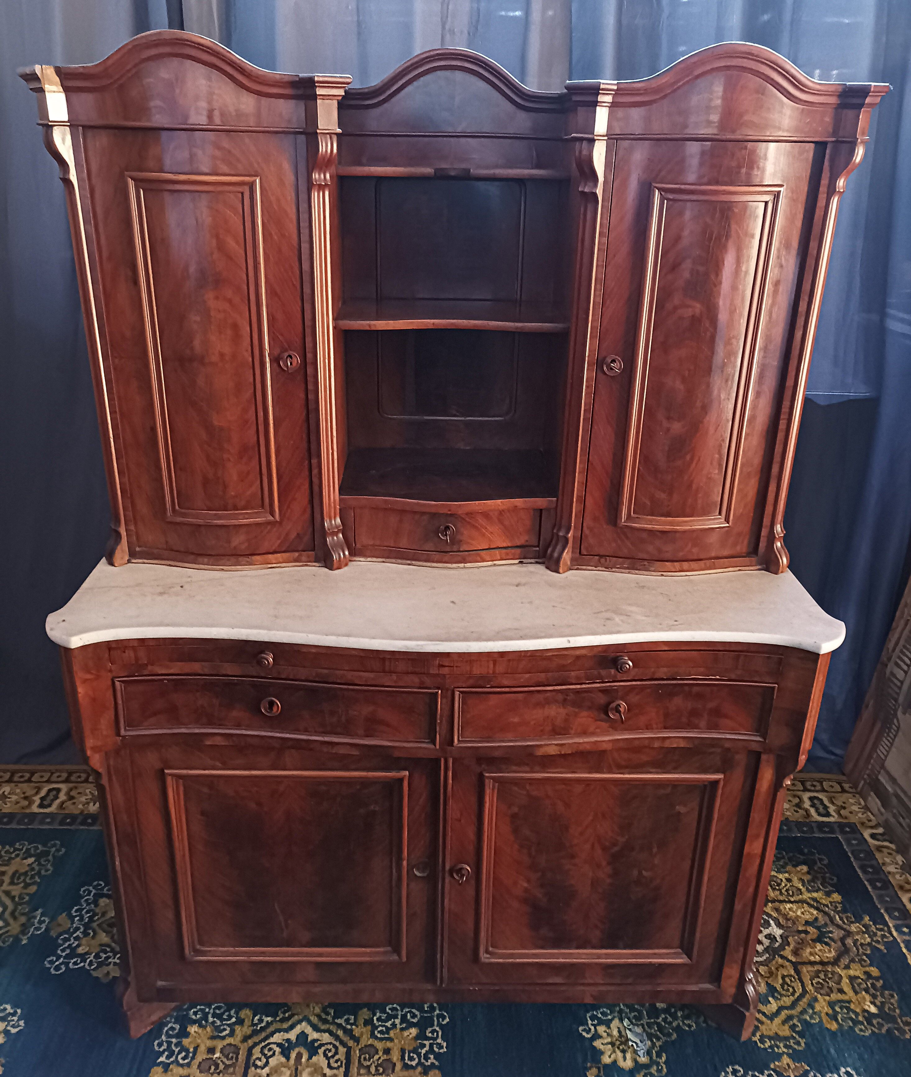 English mahogany shelf sideboard 19th