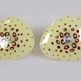 Large Vintage Czechoslovakian Opaline Glass Pendant Lights, 1970s, Set of 2