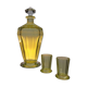 Val Saint Lambert “Montmartre” shaker / karaf met 2 glazen in uraniumglas c