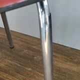 Jacques Hitier Chair 1950 Tubauto Red Bakelite Style Seat