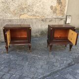 Pair of bedsides in rosewood veneer