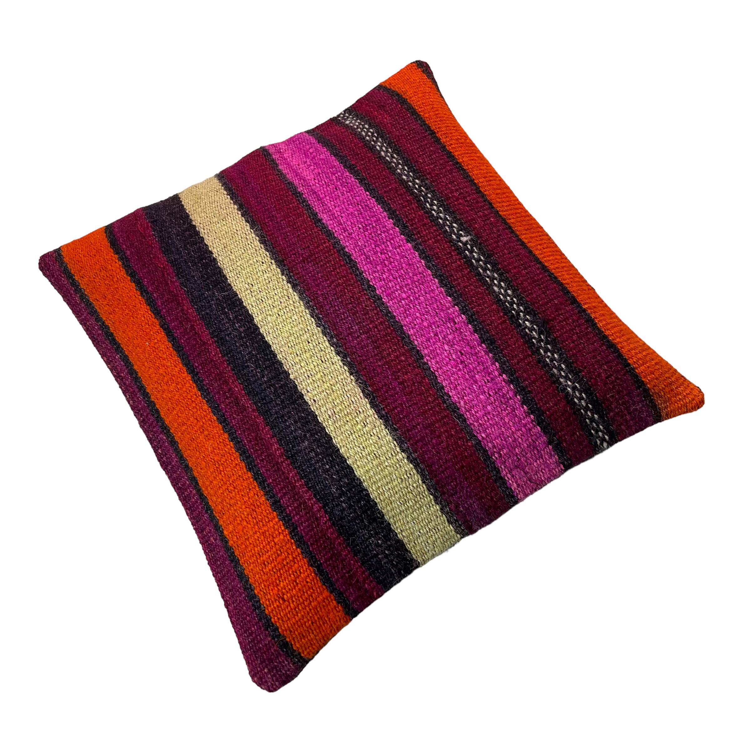 Vintage turkish kilim cushion cover , 40 x 40 cm