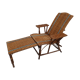 Armchair Sunbathing in wicker rattan wood lounger blue features