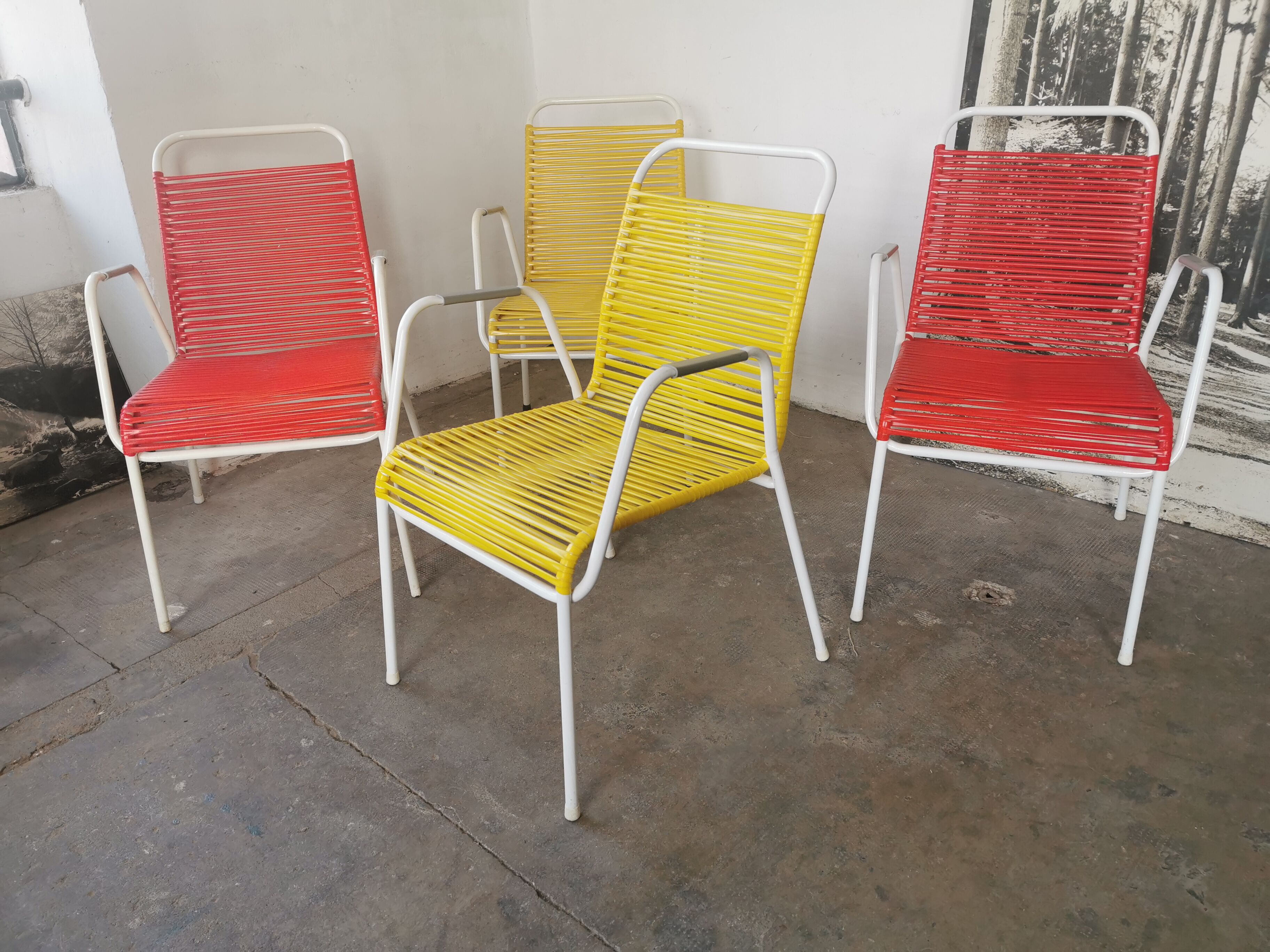 Set of 4 garden armchairs