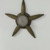 Vintage wall light in bronze and frosted glass, France, 1930.