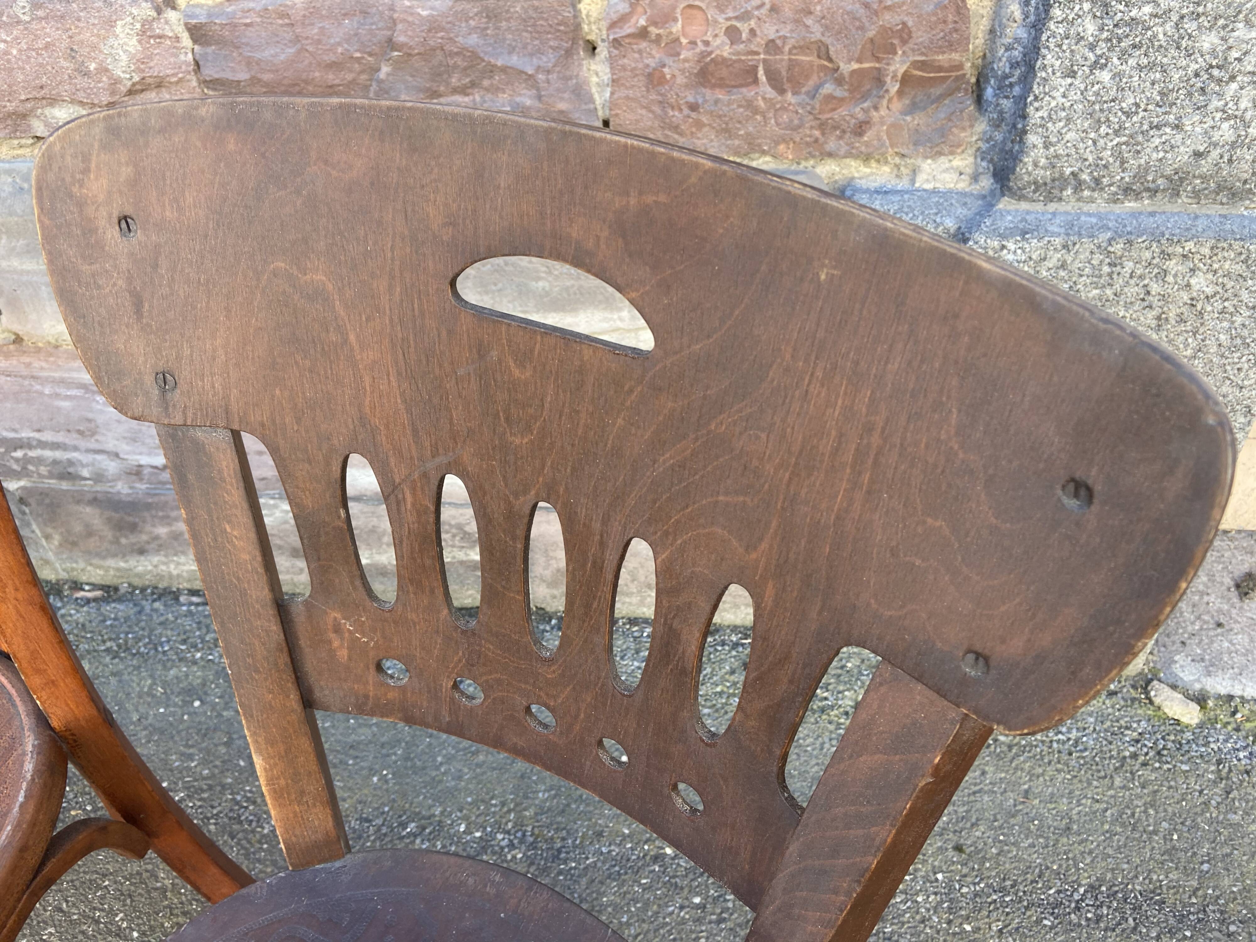 Lot 4 chairs bistro mismatched curved wood brasserie