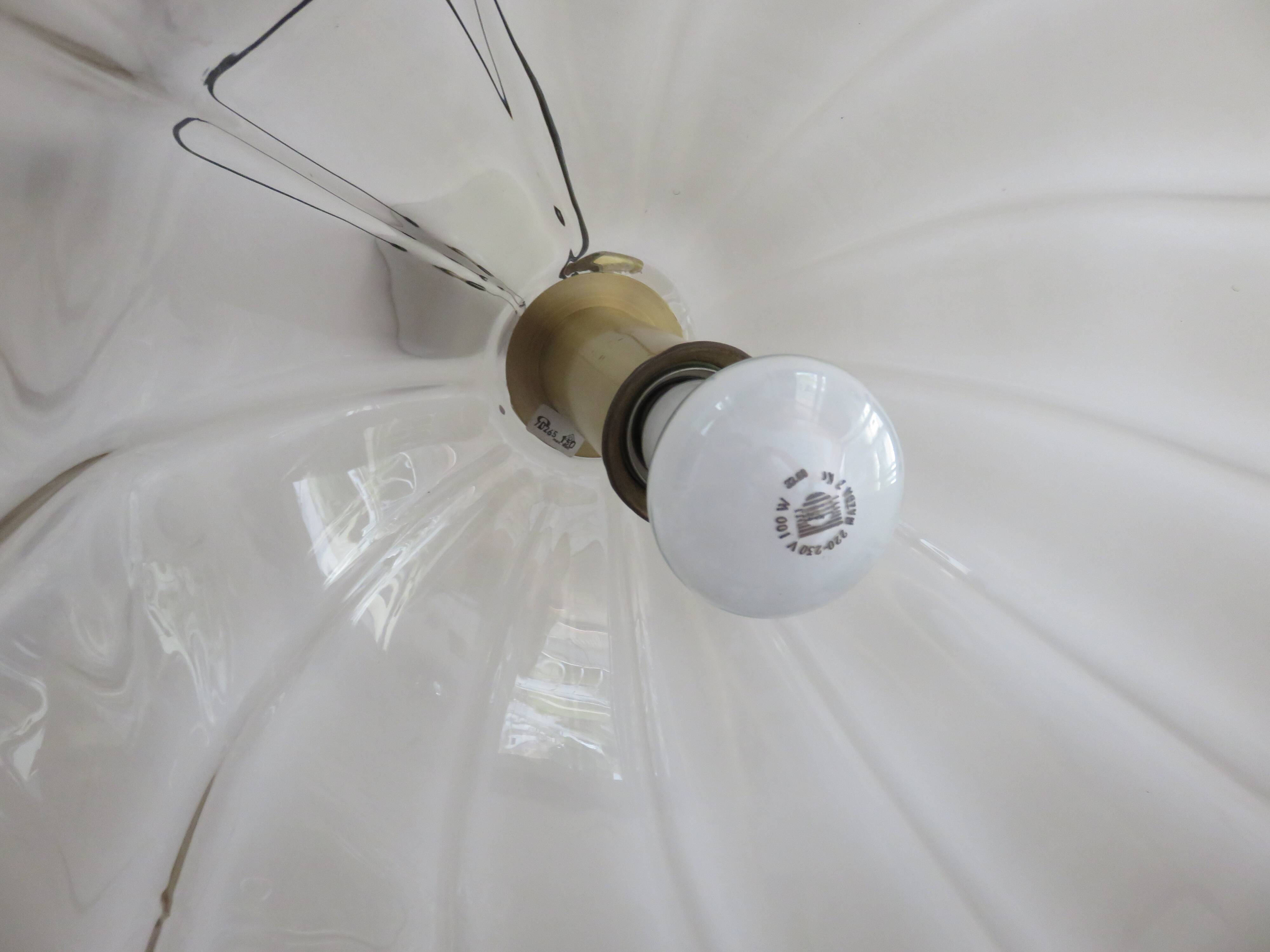 PEILL & PUTZLER pendant light in smoked glass and brass from the 70s