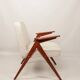 Scandinavian armchair in wood and ecru fabric by Józef Chierowski