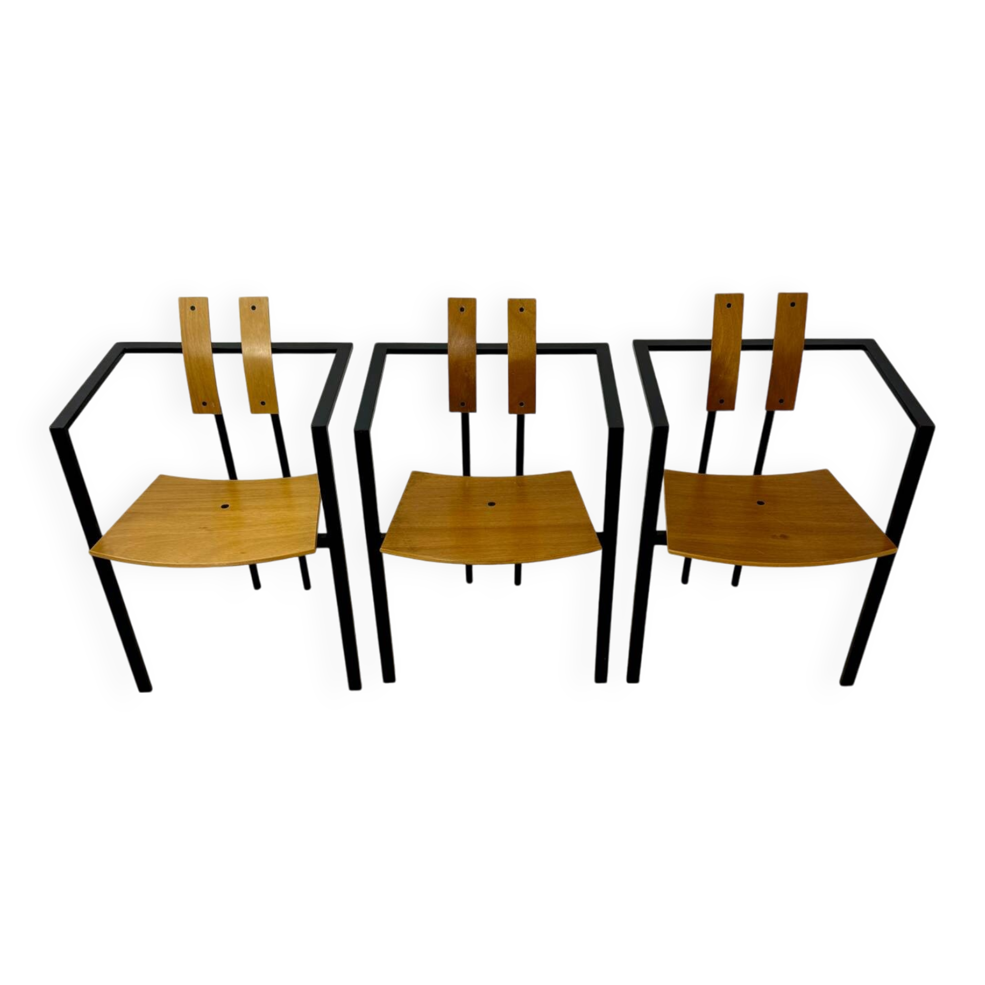 3 old Karl Friedrich Forster raw design chairs model Trix KFF postmodern 70s/80s