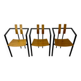 3 old Karl Friedrich Forster raw design chairs model Trix KFF postmodern 70s/80s